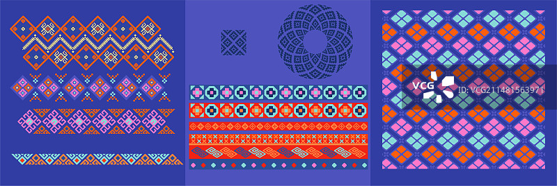 中国少数民族毛南族花纹传统纹样图片素材