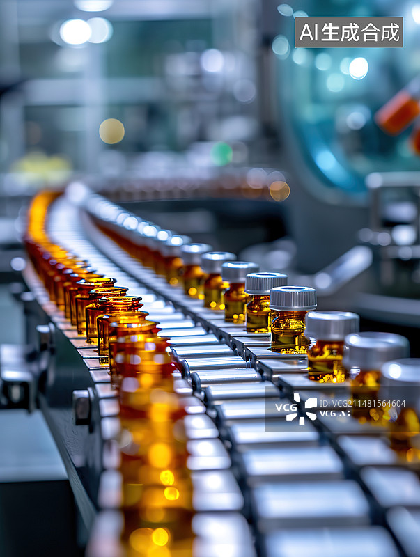 【AI数字艺术】药物灌装生产线插图图片素材