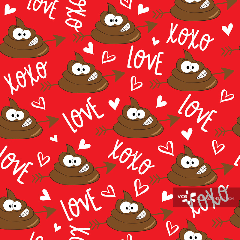 情人节可爱便便无缝图案图片素材