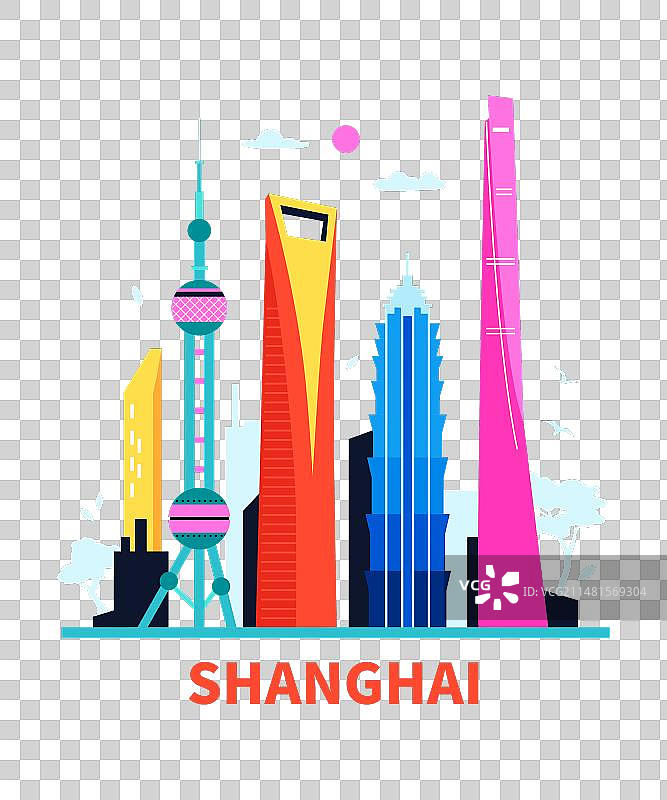 浦东新区现代彩色风光图片素材