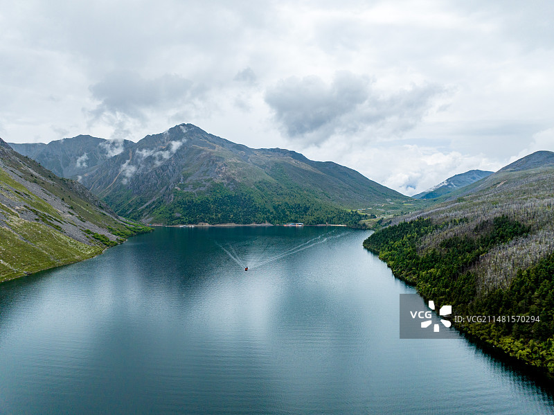 木格措航拍图片素材