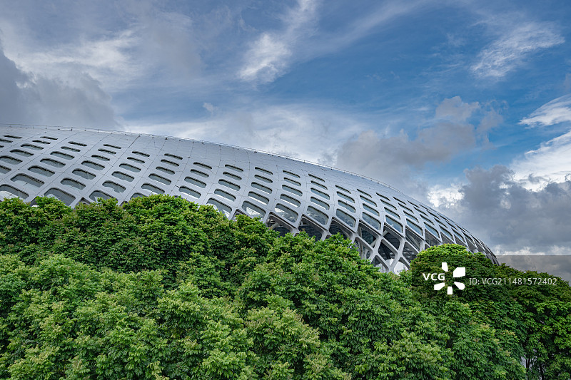 深圳湾体育中心春茧体育场钢构穹顶图片素材