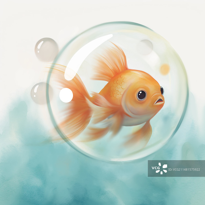 锦鲤与泡泡图片素材