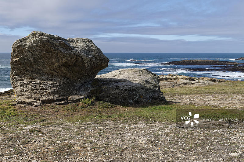 基伯龙半岛西侧的狂野海岸，法国图片素材
