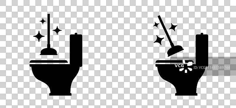 马桶WC皮搋子橡胶手柄疏通图片素材