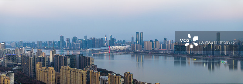 杭州钱塘江沿江上城区滨江区风光图片素材