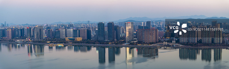 杭州钱塘江沿江上城区滨江区风光图片素材