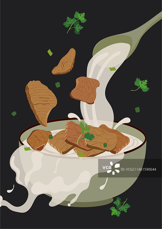 一碗鲜美羊肉汤香菜图片素材