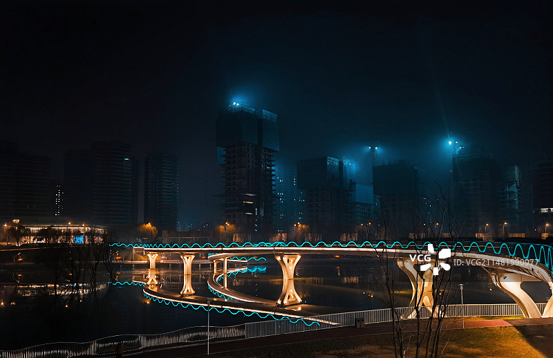 西安AR浐灞后海观景平台图片素材