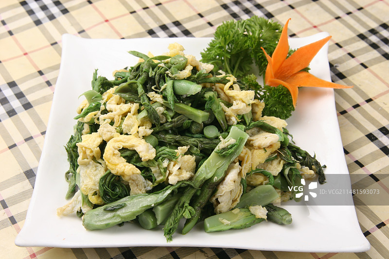 刺老芽炒鸡蛋图片素材