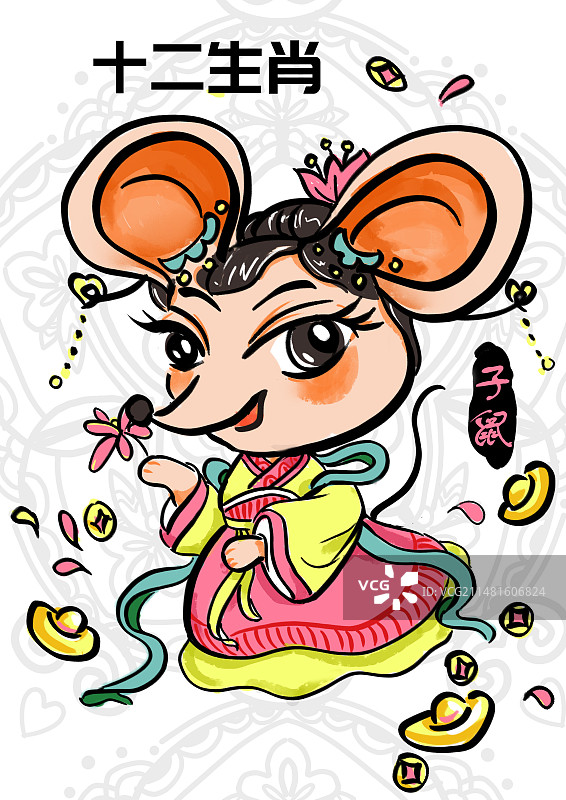 2024十二生肖-子鼠设计模板图片素材