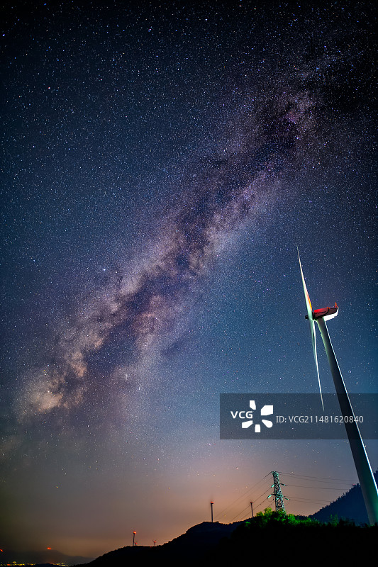 银河下的风车图片素材