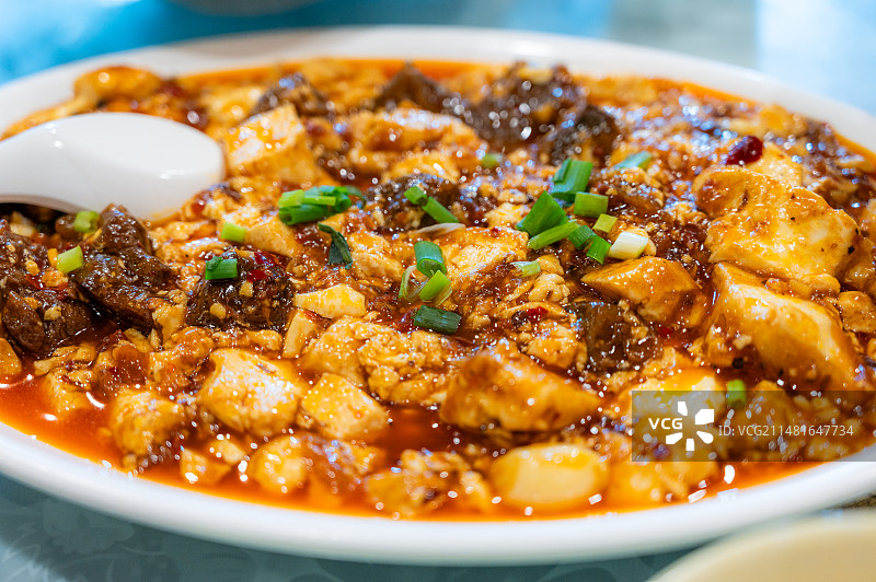 四川阆中古城传统美食豆花牛肉图片素材