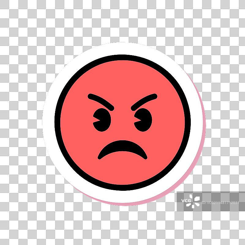 愤怒的表情符号红色贴纸图片素材