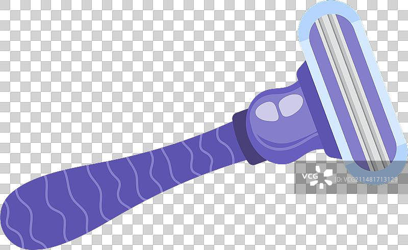 卡通风格紫色双层刀片剃须刀图片素材