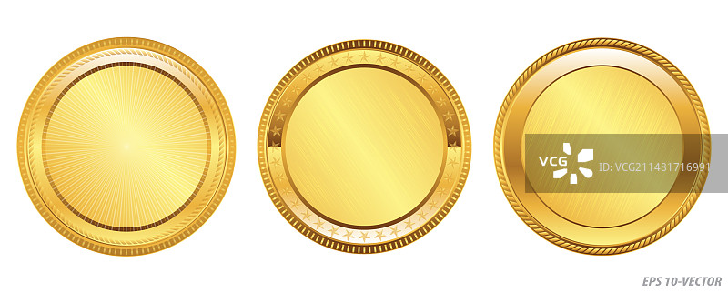 易于修改的逼真金币图案图片素材
