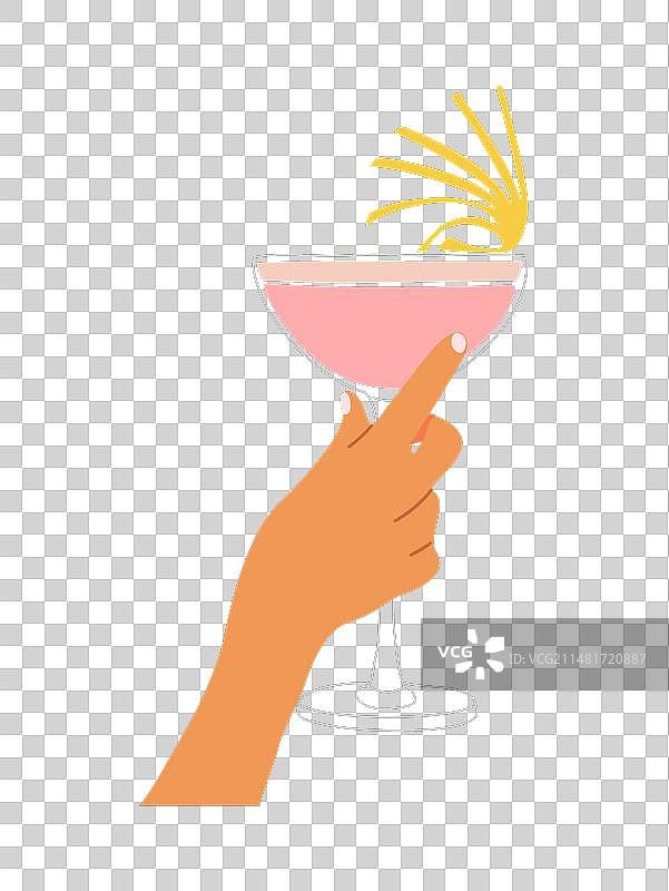 女人的手拿着冻 Daiquiri 鸡尾酒图片素材