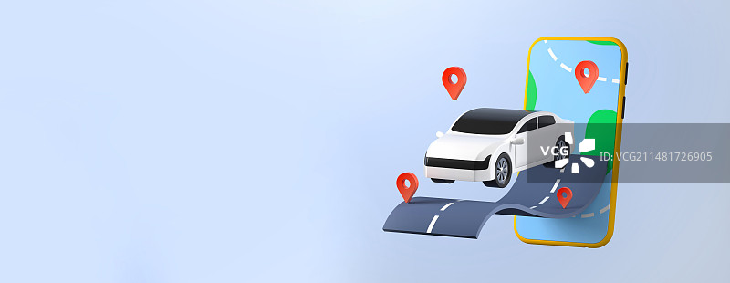 3D渲染的新能源汽车图片素材