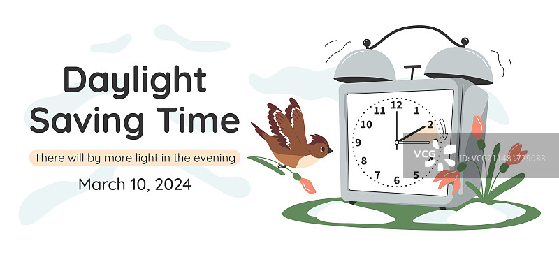 夏令时扁平banner图片素材