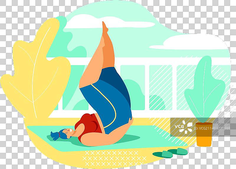 年轻女人练习瑜伽肩部姿势图片素材