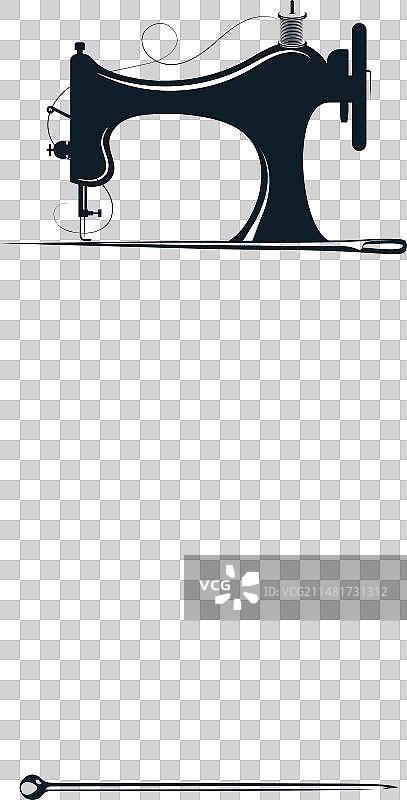 缝纫机针和别针图片素材