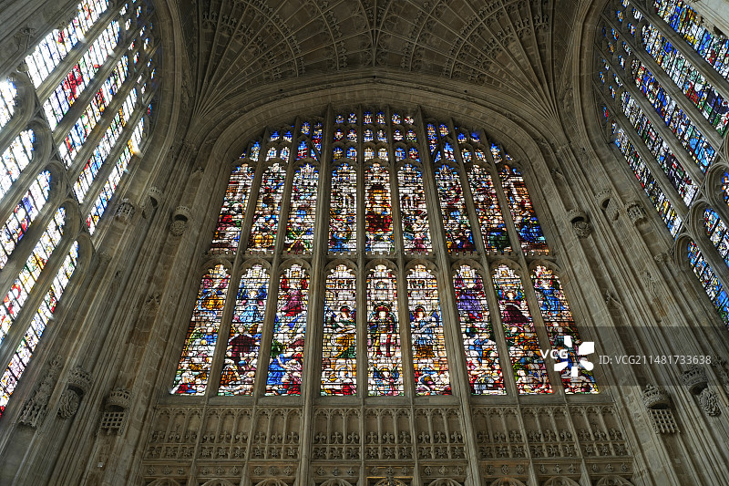 剑桥大学国王学院礼拜堂King's College Chapel内部装饰图片素材