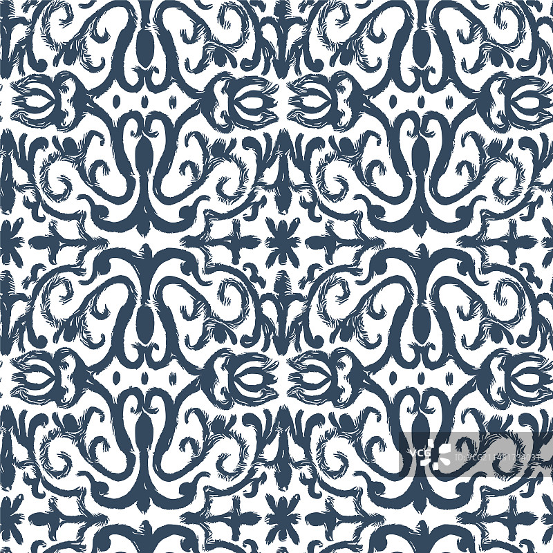 黑白阿拉伯花纹无缝图案图片素材