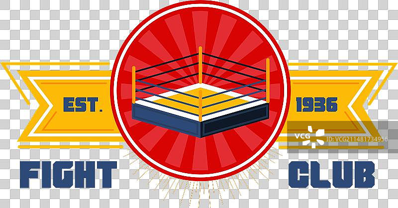 复古搏击俱乐部拳击台标志图片素材