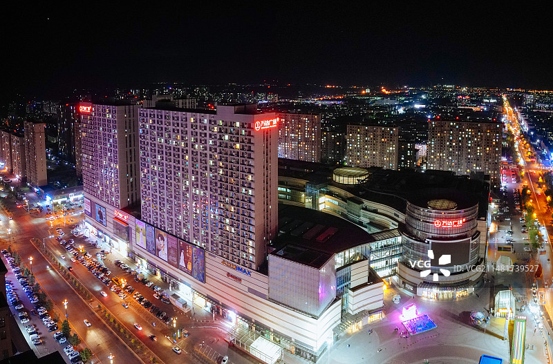 大庆市 铁人广场 万达广场 明珠商服楼 远望环岛 目标 航拍图片素材