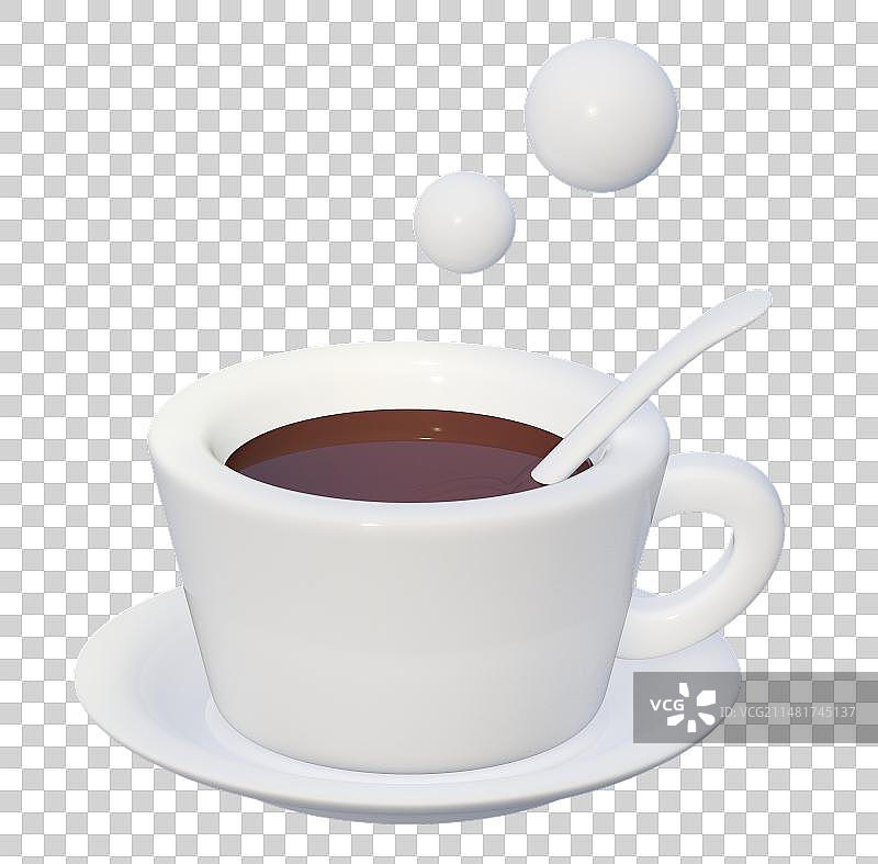 一杯咖啡商务3D立体渲染插画元素图片素材