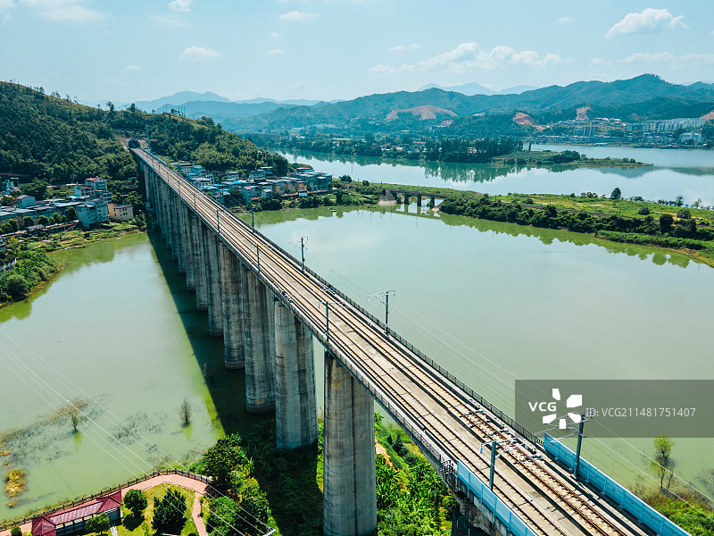 南平市延平区高铁高架桥线路图片素材