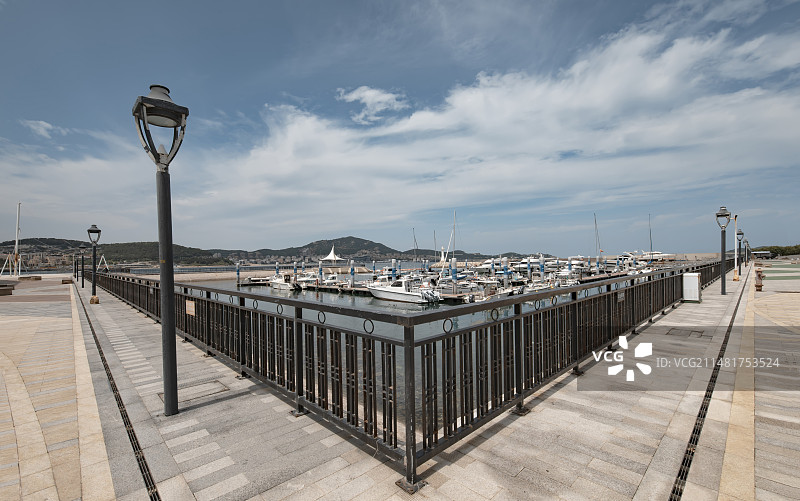 山东威海城市海洋海岸码头风景图片素材