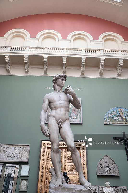 维多利亚和阿尔伯特V&A博物馆大卫雕塑复制品图片素材