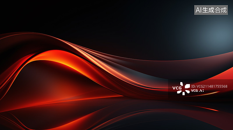 【AI数字艺术】数码黑红色未来主义抽象图形海报网页PPT背景科技感图片素材