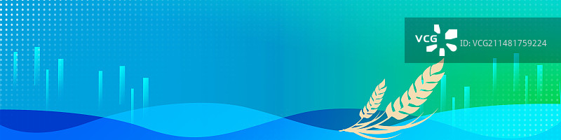 蓝绿色科技助农助产长屏宽屏展板背景图片素材