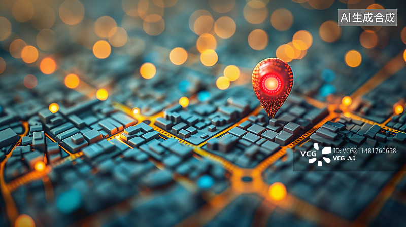 【AI数字艺术】地图GPS定位图标创意3D渲染图图片素材