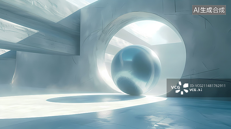 【AI数字艺术】未来抽象球体艺术图片素材