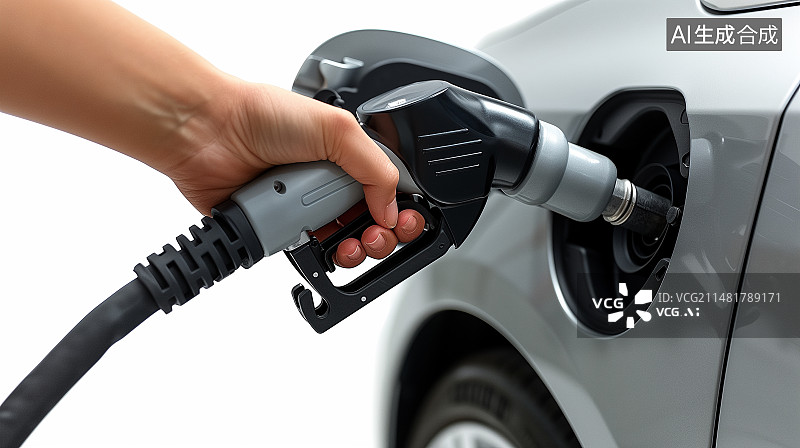 【AI数字艺术】在加油站加油后，给汽车加满柴油图片素材