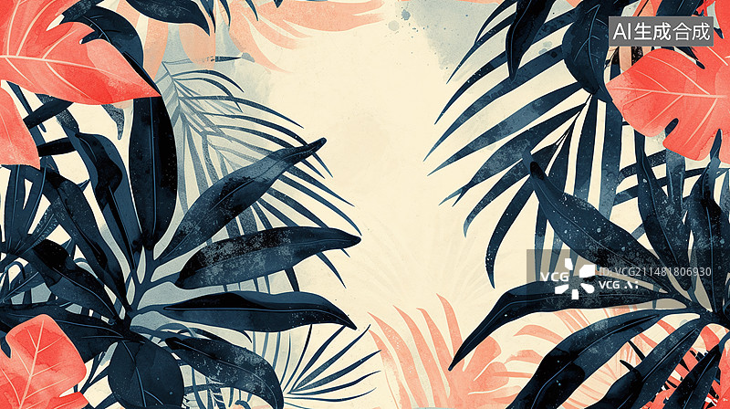 【AI数字艺术】春天花草植物背景复古自然背景概念插图图片素材