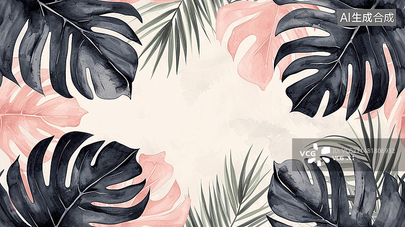 【AI数字艺术】春天花草植物背景复古自然背景概念插图图片素材