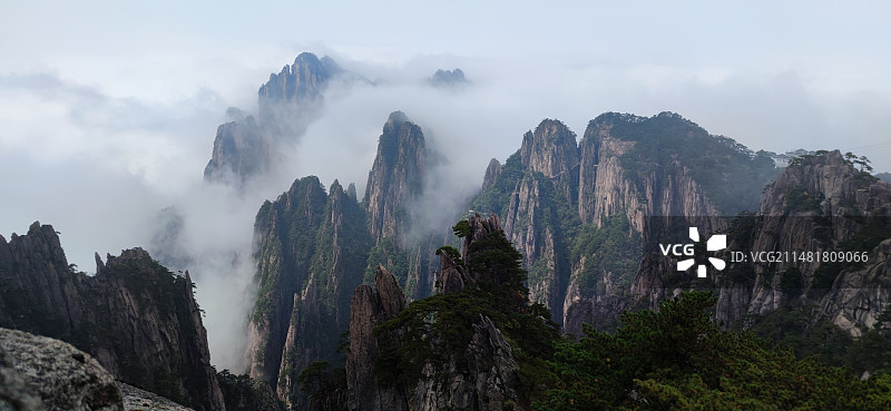 黄山水墨画图片素材
