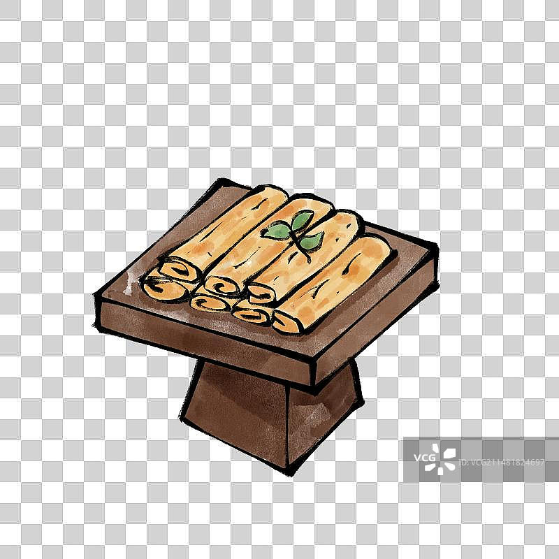 春卷国风插画图片素材