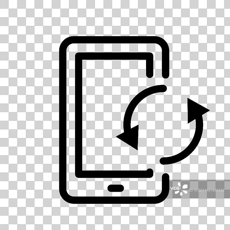 重启手机的黑色线条图标图片素材