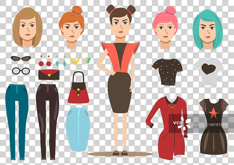 时尚模特元素合集图片素材