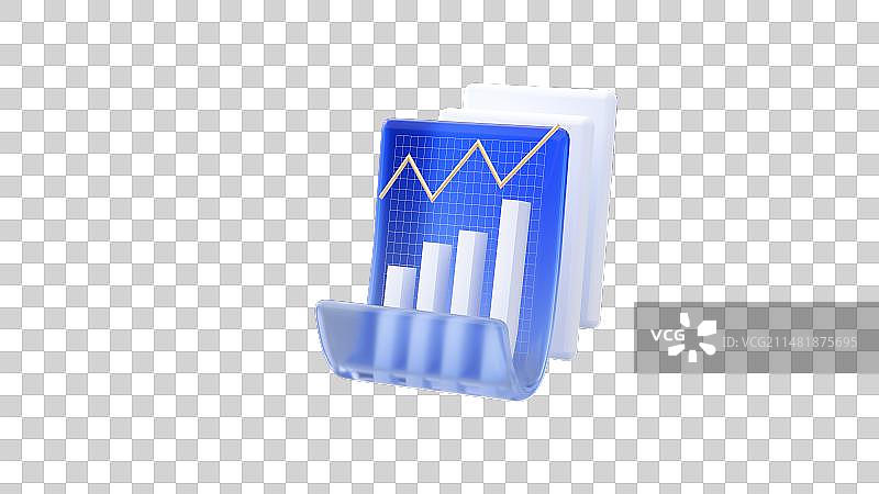 3d蓝色玻璃金融科技商务风元素图片素材