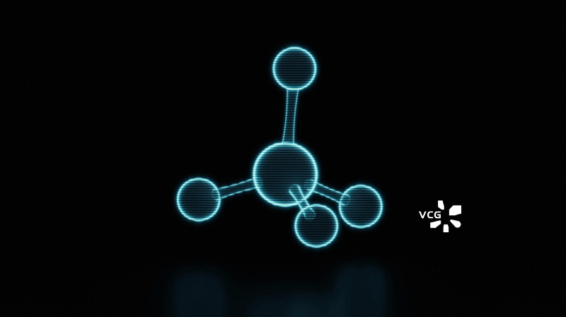 全息影像化学分子图形3D渲染图片素材