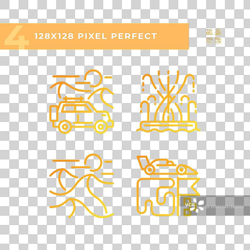 迪拜旅游观光渐变线性图标图片素材