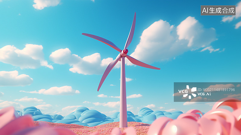 【AI数字艺术】风电图片素材