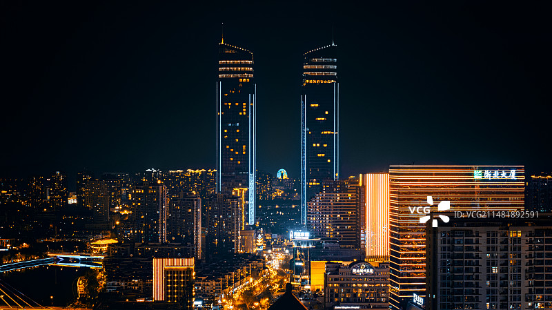 湖州夜景图片素材