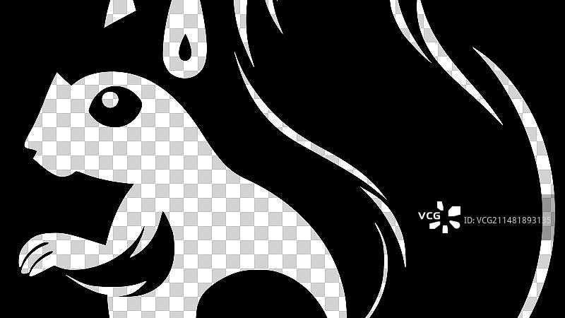 松鼠 - 简约剪影图片素材